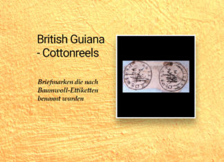 British Guiana – Cotton Reels riefmarken die nach Baumwoll-Ettiketten benannt sind
