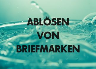 In 7 Schritten Briefmarken vom Papier ablösen: Schritt für Schritt Anleitung Ablösen von Briefmarken - Bild von Wasser