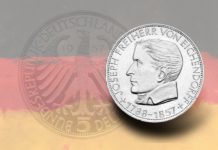 Gedenkmünze 5 Mark „Freiherr von Eichendorff“ Freiherr von Eichendorff Gedenkmünze