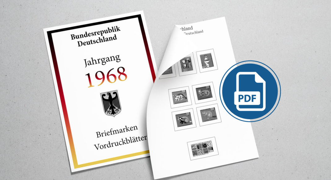 Briefmarken Vordruckblätter PDF Deutschland 1968