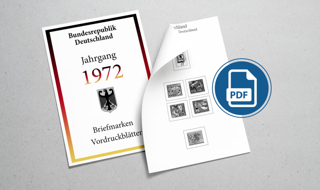 Briefmarken Vordruckblätter 1972