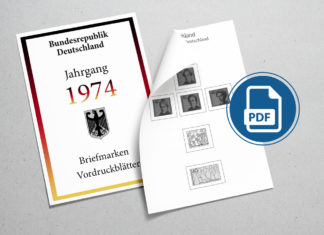 Briefmarken Vordruckblätter 1974